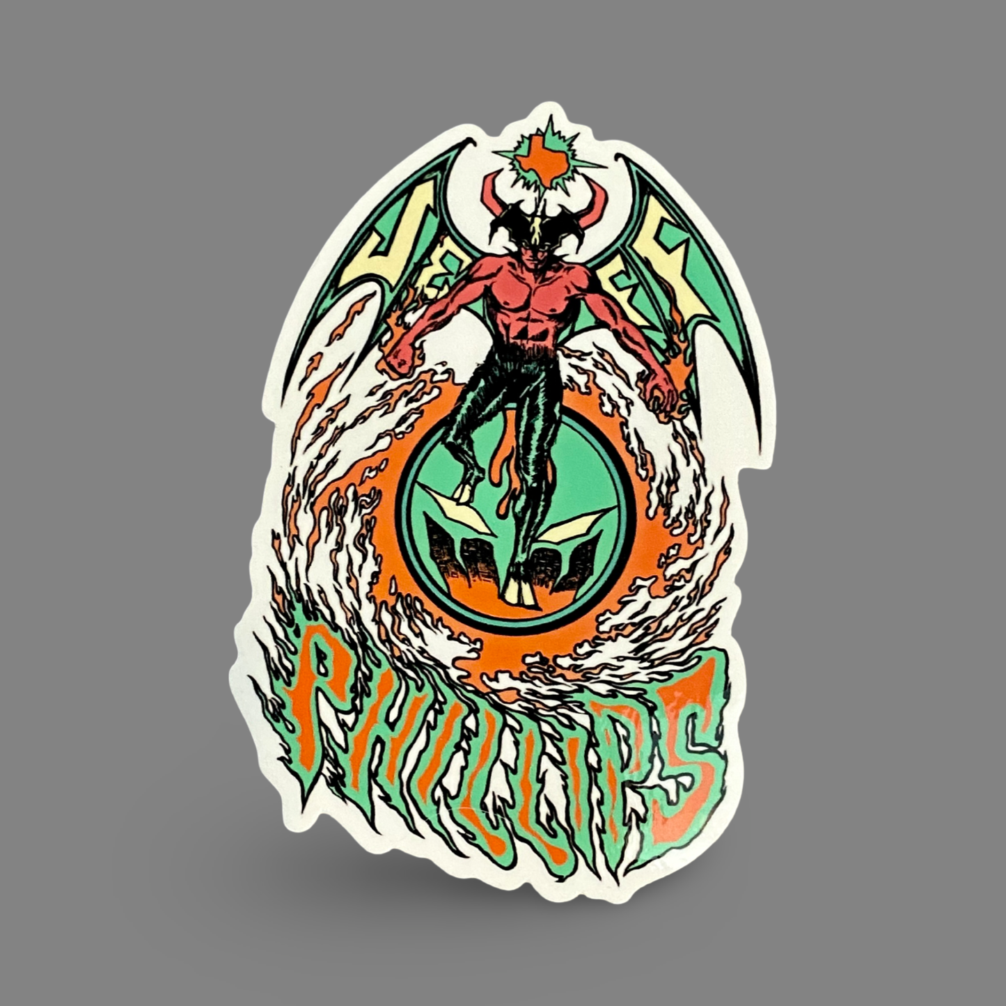 Jeff Phillips Devil Man Sticker 3.7"