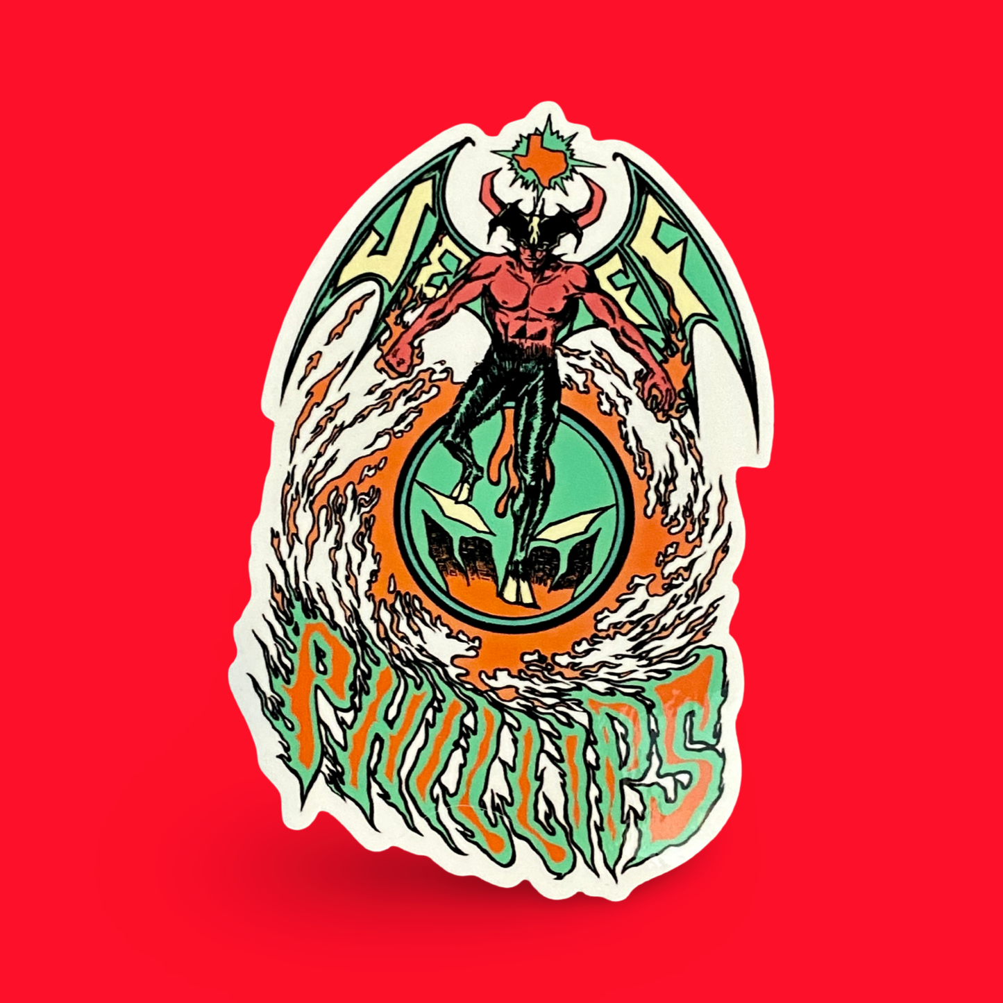 Jeff Phillips Devil Man Sticker 3.7"