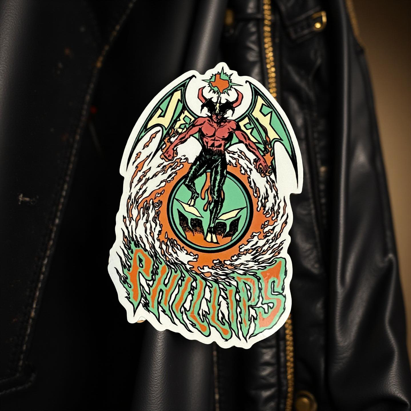 Jeff Phillips Devil Man Sticker 3.7"