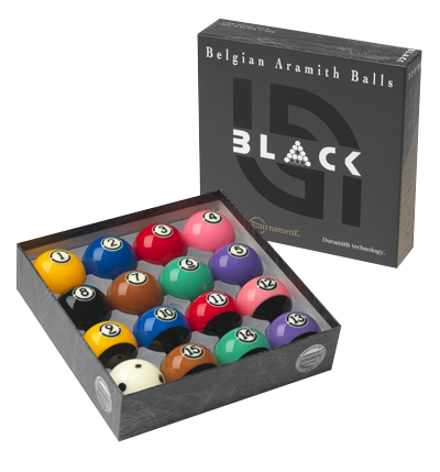 ARAMITH Tournament BLACK pool ball set with Duramith™ Technology